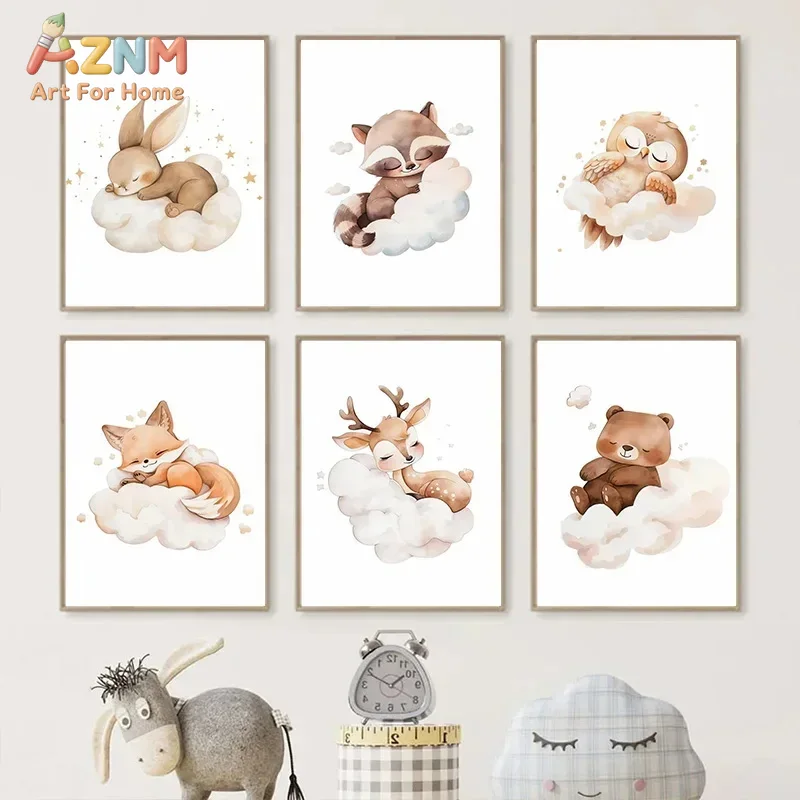 AZNM Watercolor Sleeping Woodl - огляд і ціна Baby Nursery Frames