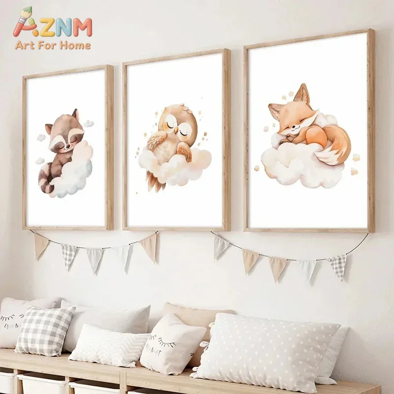 AZNM Watercolor Sleeping Woodl - огляд і ціна Baby Nursery Frames