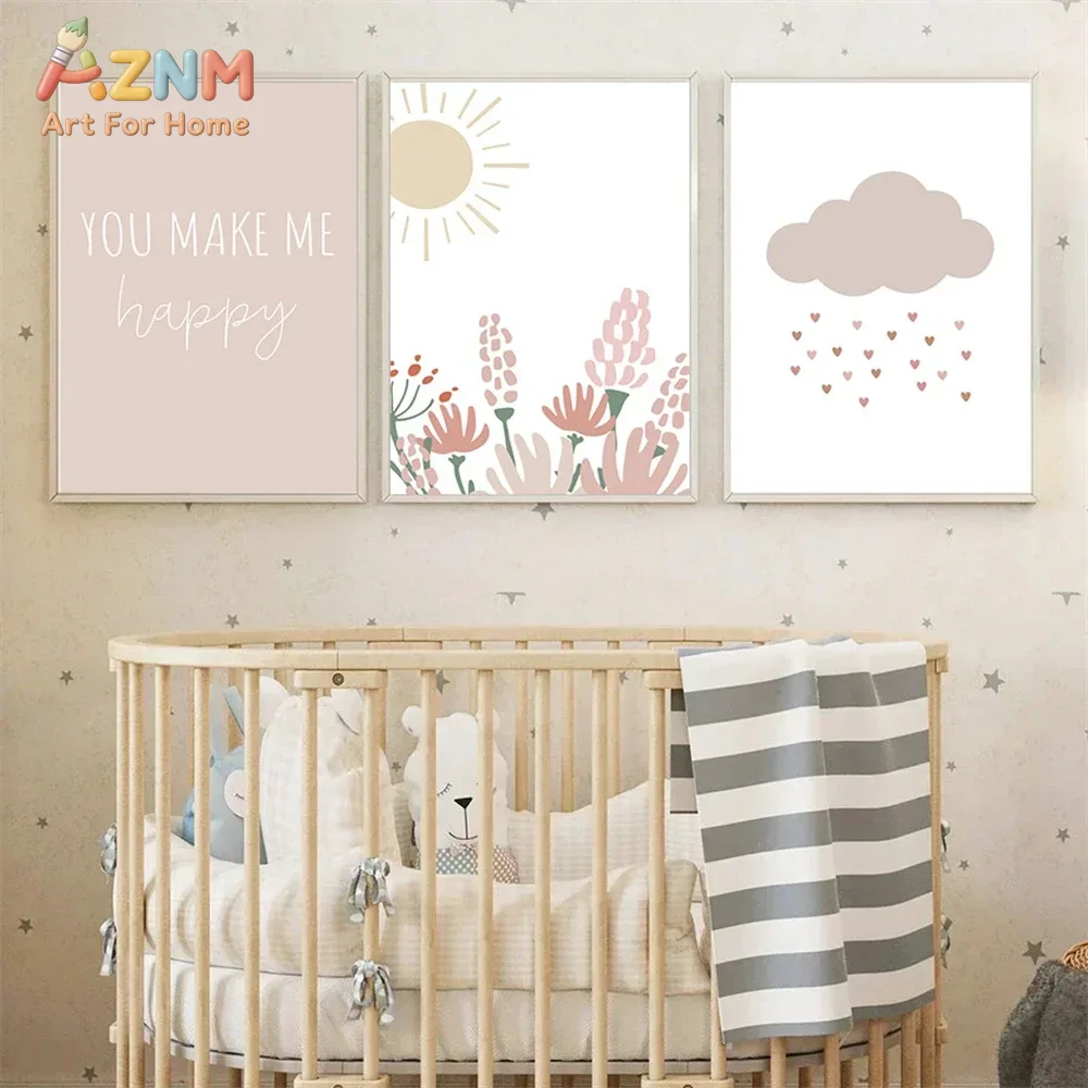 AZNM Boho Pink Rainbow Sun Flo - огляд і ціна Baby Girl Nursery Quotes